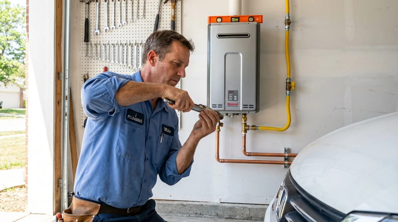 Tankless water heater installation by a Johns Plumbing LLC plumber in Arnold